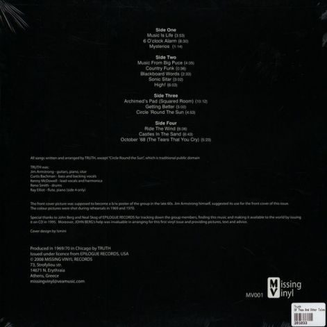 TRUTH of them and other tales Lp (back)
